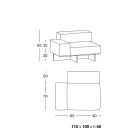Höger hörnsoffa med bas i extra klart glas Tillverkad i Italien - Rory Viadurini