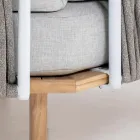 Hexagonal trädgårdshörnsoffa i teak och rep - Bellatrix Viadurini