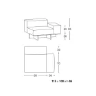Vänster hörnsoffa med extraklar glasbotten Tillverkad i Italien - Rory Viadurini