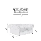 Klassisk soffa med lökfötter i bokträ Tillverkad i Italien - Spassoso Viadurini