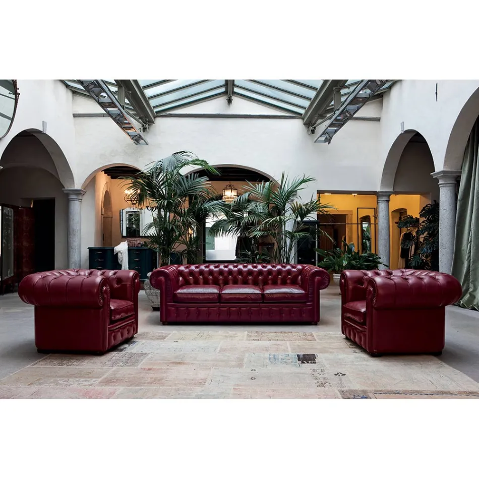 Klassisk soffa med lökfötter i bokträ Tillverkad i Italien - Spassoso Viadurini