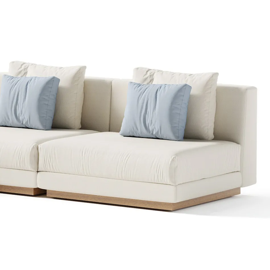 Modulär utomhussoffa i stoppat tyg Tillverkad i Italien - Rubik Viadurini