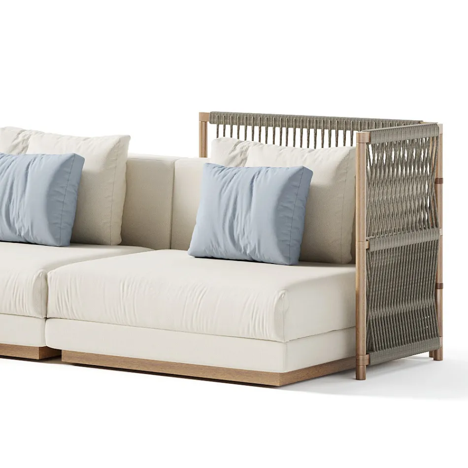 Modulär utomhussoffa i stoppat tyg Tillverkad i Italien - Rubik Viadurini