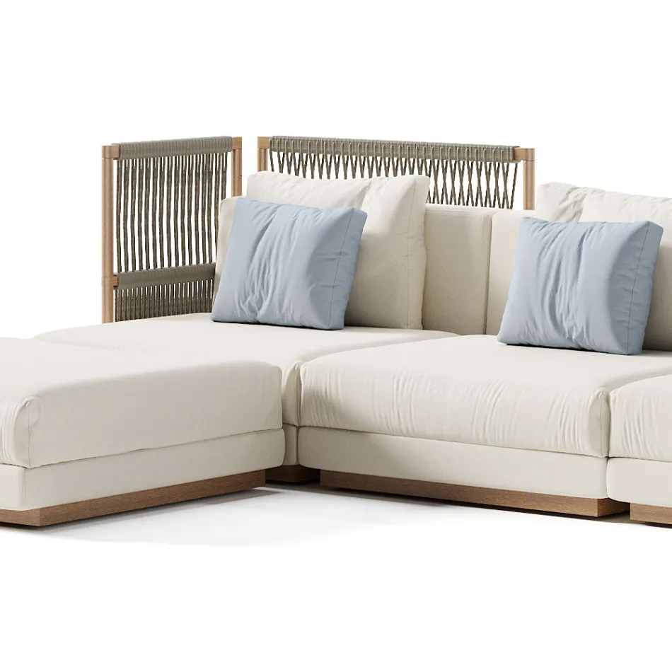 Modulär utomhussoffa i stoppat tyg Tillverkad i Italien - Rubik Viadurini