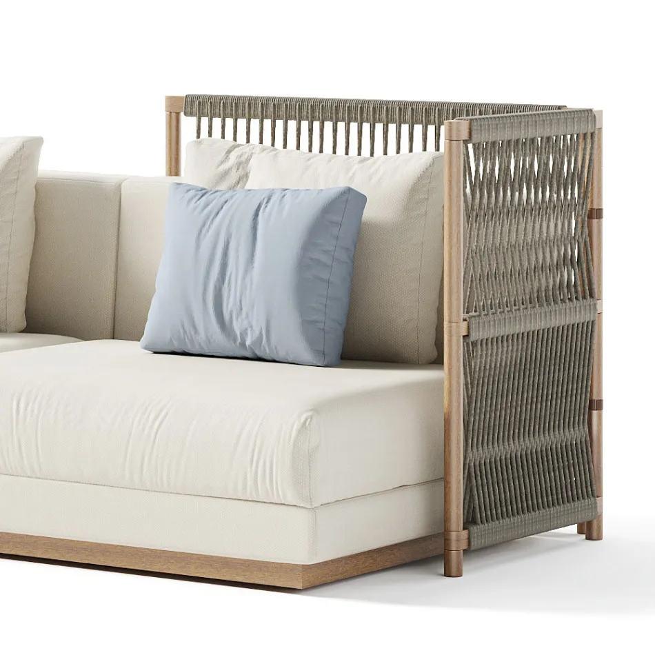 Modulär utomhussoffa i tyg Made in Italy - Rubik Viadurini