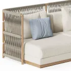 Sektionsträdgårdssoffa med C-formad struktur i trä Tillverkad i Italien - Rubik Viadurini