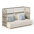 Sektionsträdgårdssoffa med C-formad struktur i trä Tillverkad i Italien - Rubik Viadurini