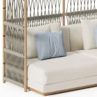 Sektionsträdgårdssoffa med C-formad struktur i trä Tillverkad i Italien - Rubik Viadurini