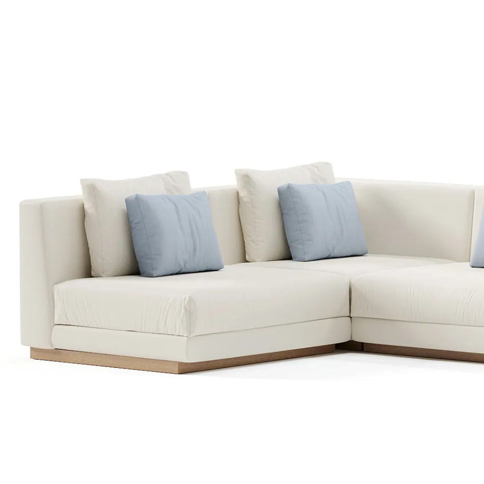 Modulär trädgårdssoffa i tyg Made in Italy - Rubik Viadurini