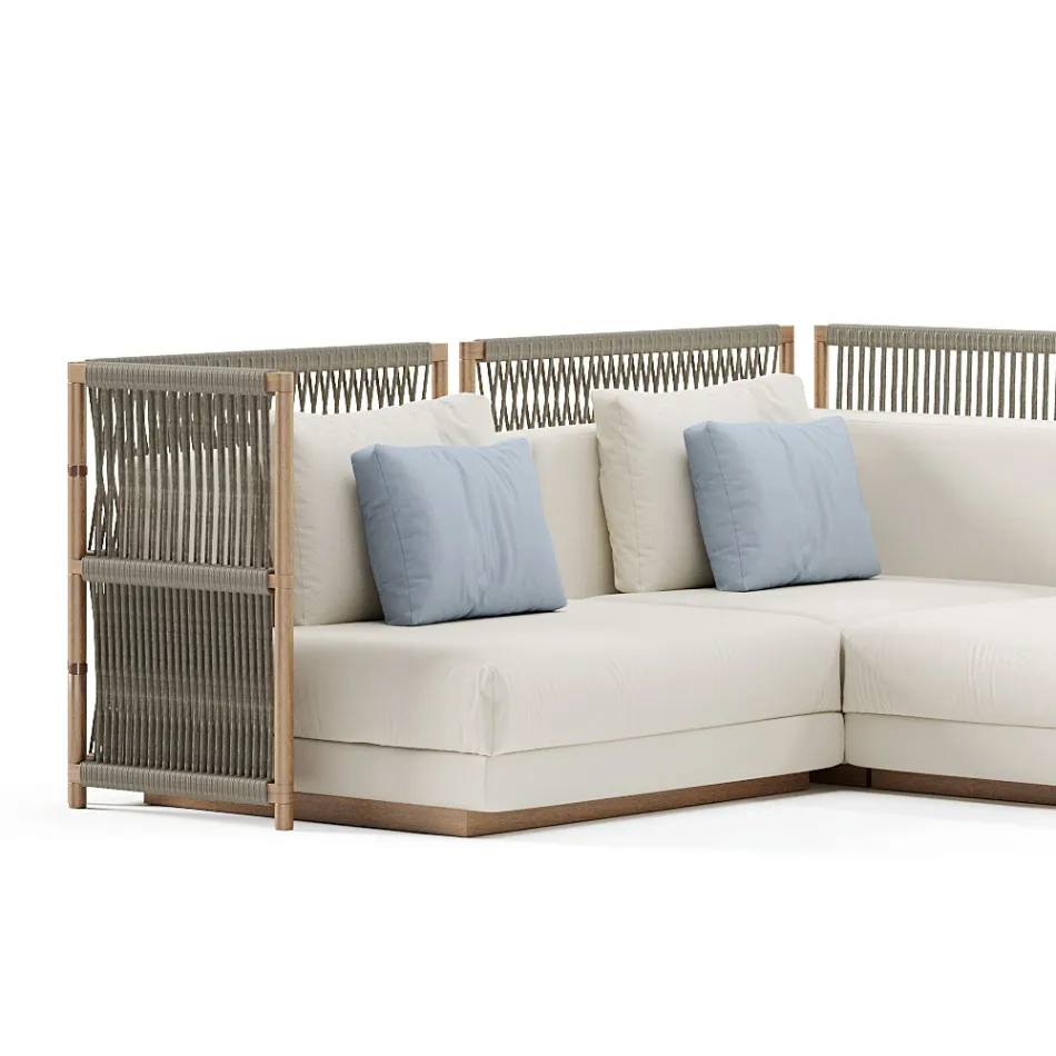 Modulär trädgårdssoffa i tyg Made in Italy - Rubik Viadurini