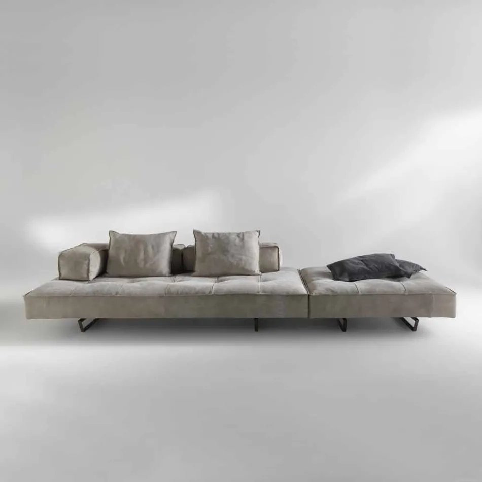 Soffa modern design Cardo, läderklädsel Viadurini
