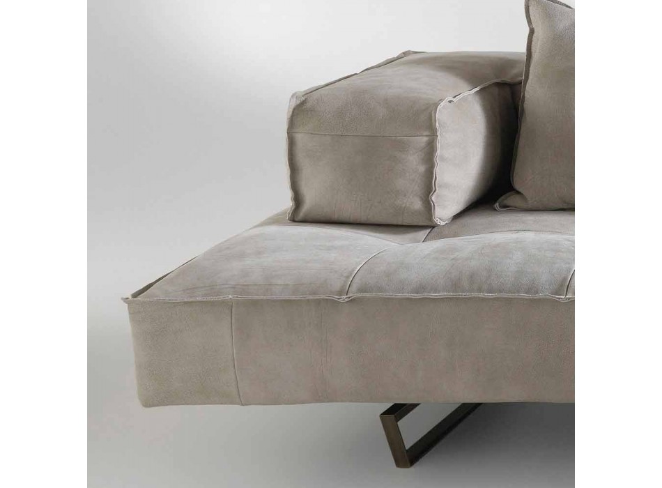 Soffa modern design Cardo, läderklädsel Viadurini