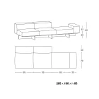 Soffa med extra klar glasbotten och tygsits Tillverkad i Italien - Rory Viadurini