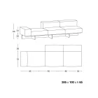 Soffa med extra klar glasbotten och tygsits Tillverkad i Italien - Rory Viadurini