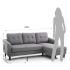 Soffa med hopfällbart sängelement under sitsen - Nickel Viadurini