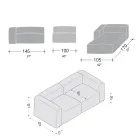 Soffa med inomhushalvö i expanderad polyuretan - Buffo Viadurini