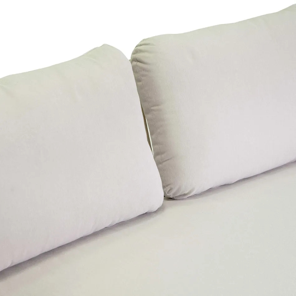 Soffa med fåtöljer och soffbord i vit aluminium för trädgården - Tenda Viadurini