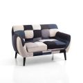 2- eller 3-sits soffa i flerfärgat tyg - kobolt