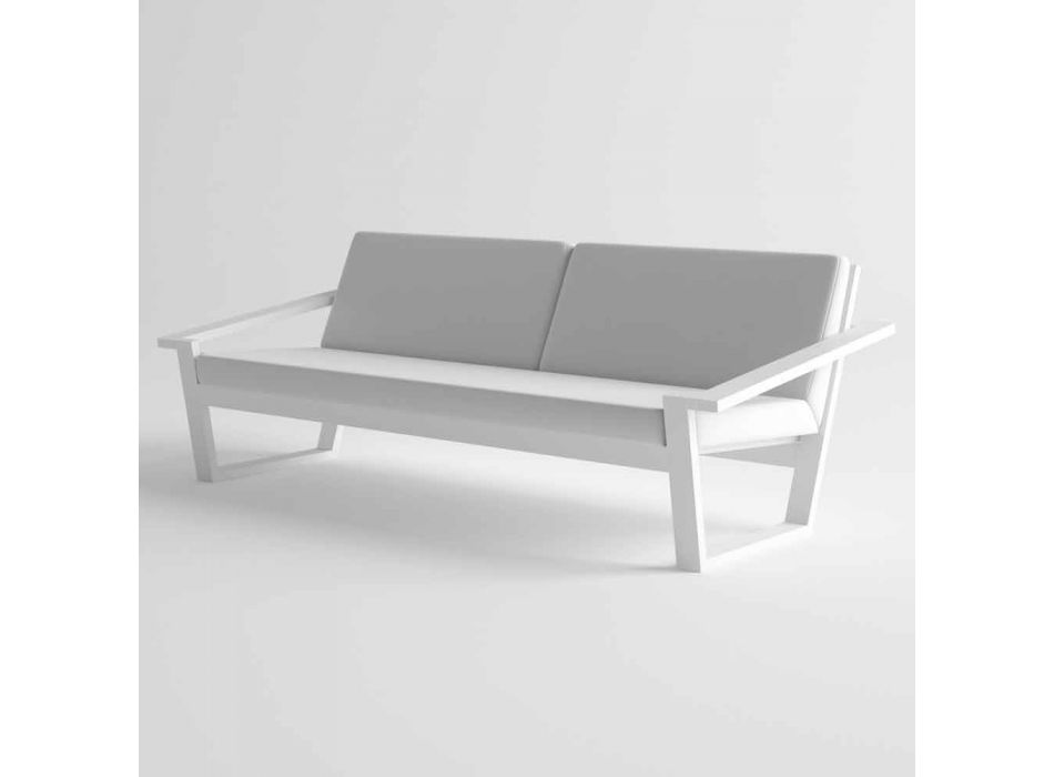 2 eller 3-sitss utesoffa i aluminium och tyg modern design - Louisiana Viadurini