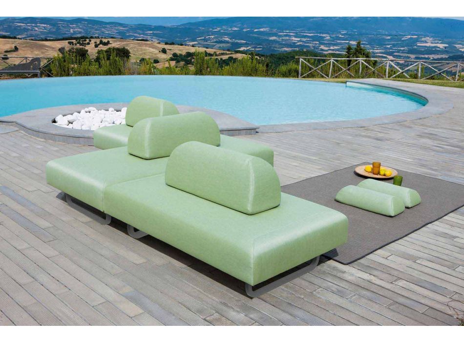 3-sits soffa i metall och tyg tillverkad i Italien - Selia Viadurini