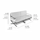 3-sitssoffa i naturligt trä eller svart och lyxigt tyg - Suzana Viadurini