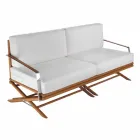 3-sitssoffa i naturligt trä eller svart och lyxigt tyg - Suzana Viadurini