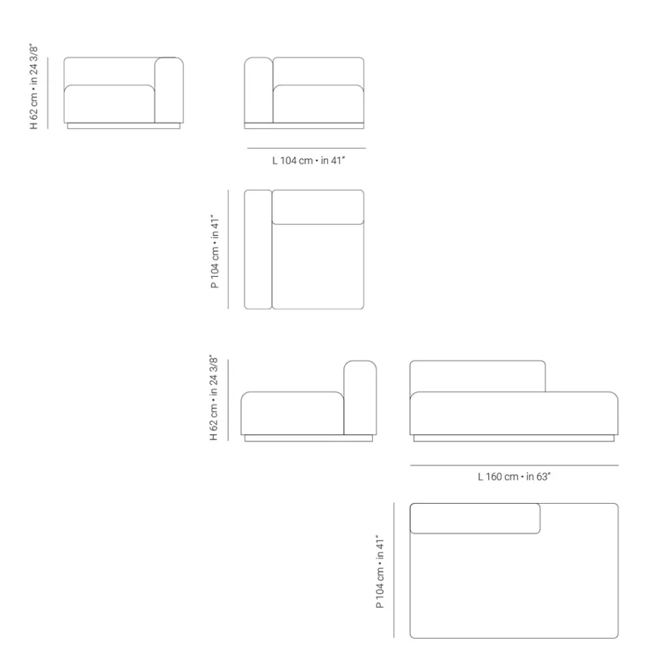Modulär utomhussoffa i marin plywood Tillverkad i Italien - Bahias Viadurini