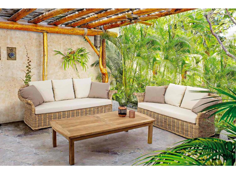 Inomhus eller inomhus etnisk stil soffa 2 eller 3 säten Homemotion - Fermin Viadurini