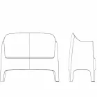 Modern design utomhus soffa Solid av Vondom i polypropen Viadurini