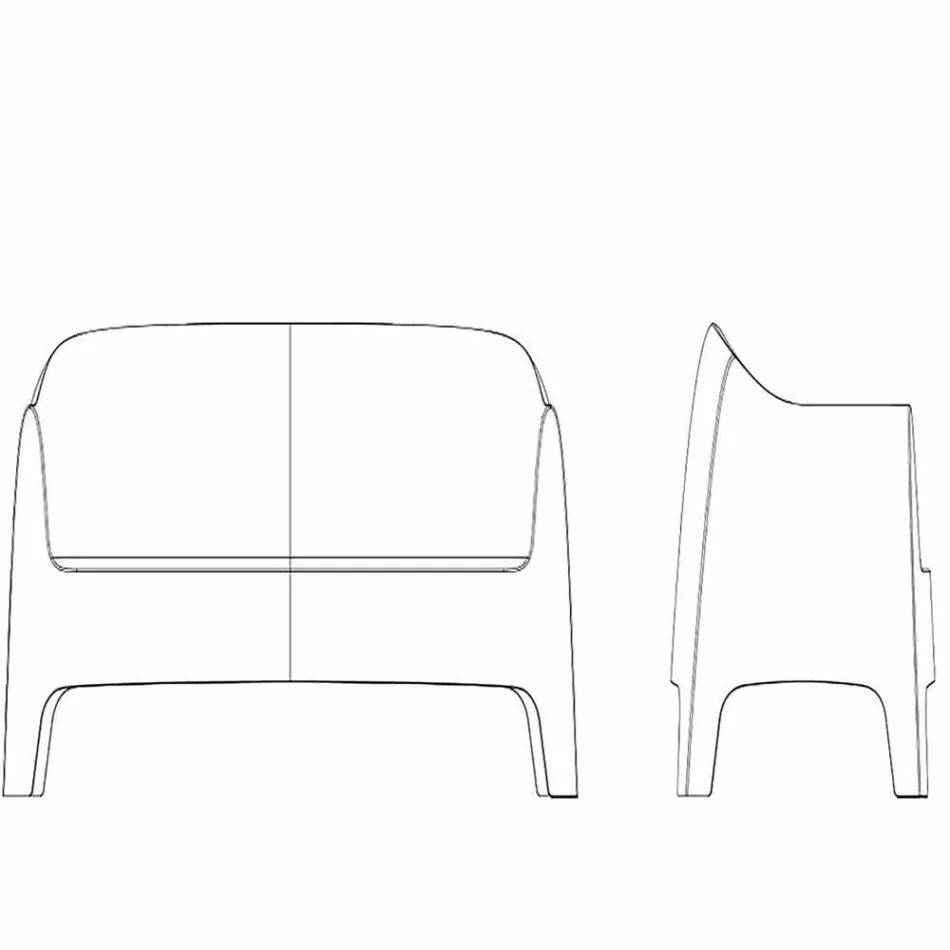 Modern design utomhus soffa Solid av Vondom i polypropen Viadurini