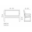 Ram av Vondom utomhus soffa, i polyetenharts, design Viadurini