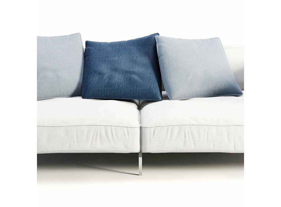 Utomhus soffa klädd i modern design tyg tillverkad i Italien - Arkansas Viadurini