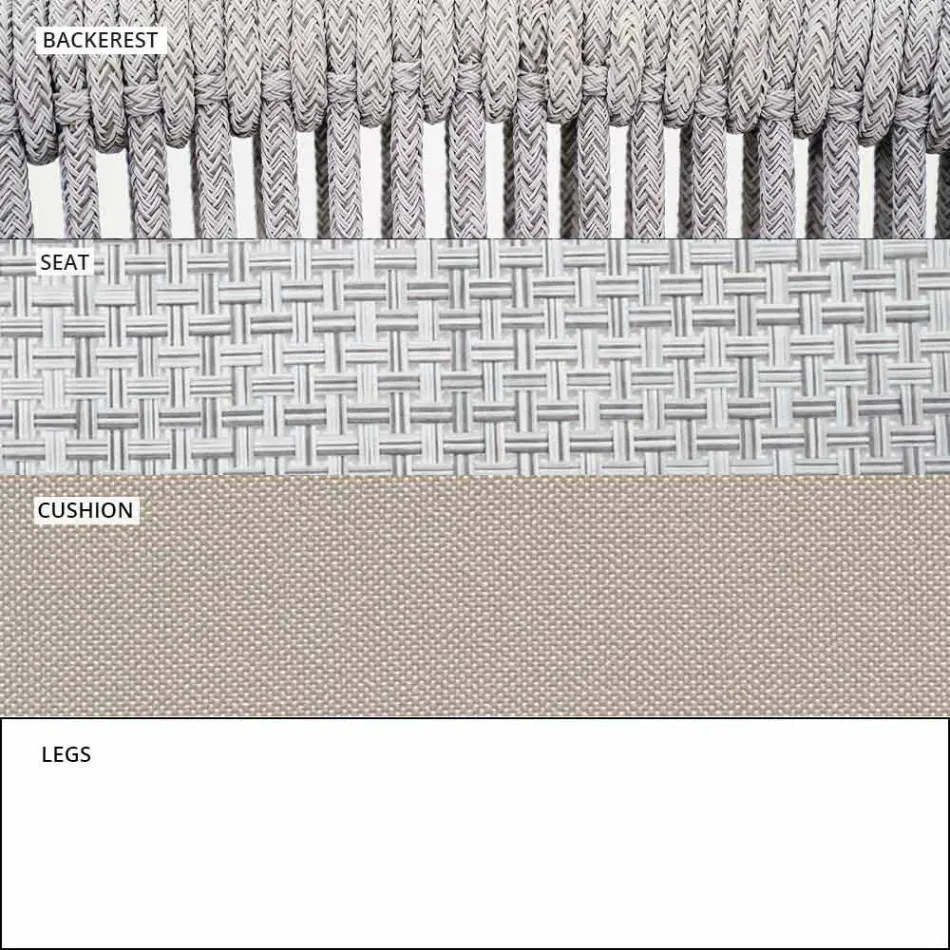 Utomhus stapelbar tvåsitssoffa klädd tyg - Smart av Varaschin Viadurini