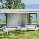 Utomhus stapelbar tvåsitssoffa klädd tyg - Smart av Varaschin Viadurini