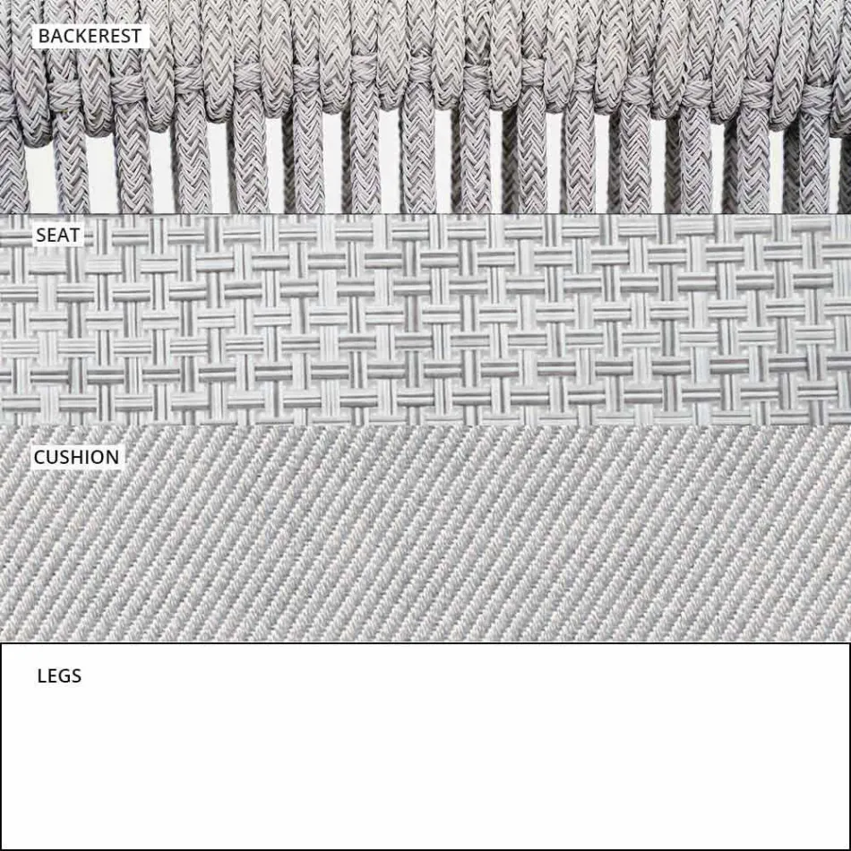 Utomhus stapelbar tvåsitssoffa klädd tyg - Smart av Varaschin Viadurini