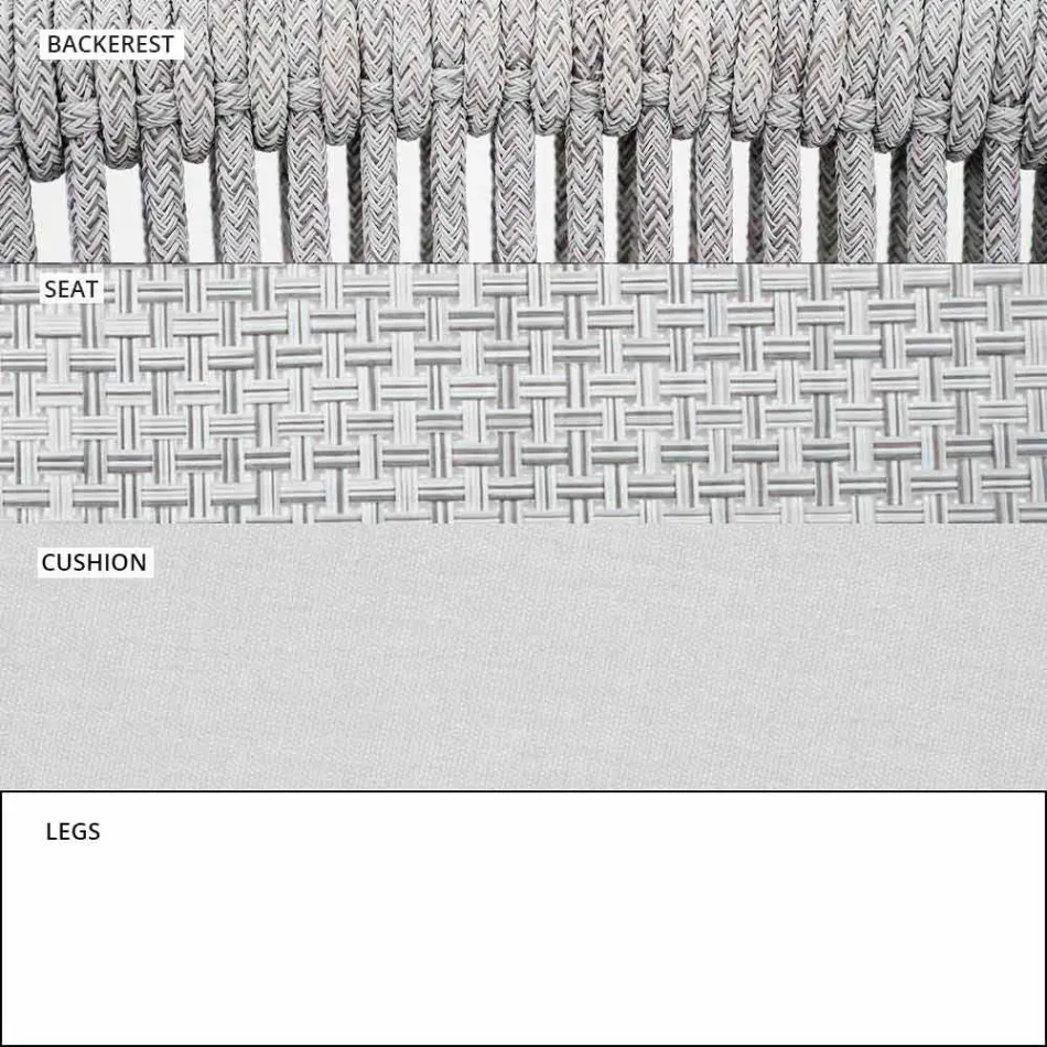 Utomhus stapelbar tvåsitssoffa klädd tyg - Smart av Varaschin Viadurini