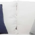 Utomhussoffa i stål och vävda PVC vita kuddar - Ontario6 Viadurini