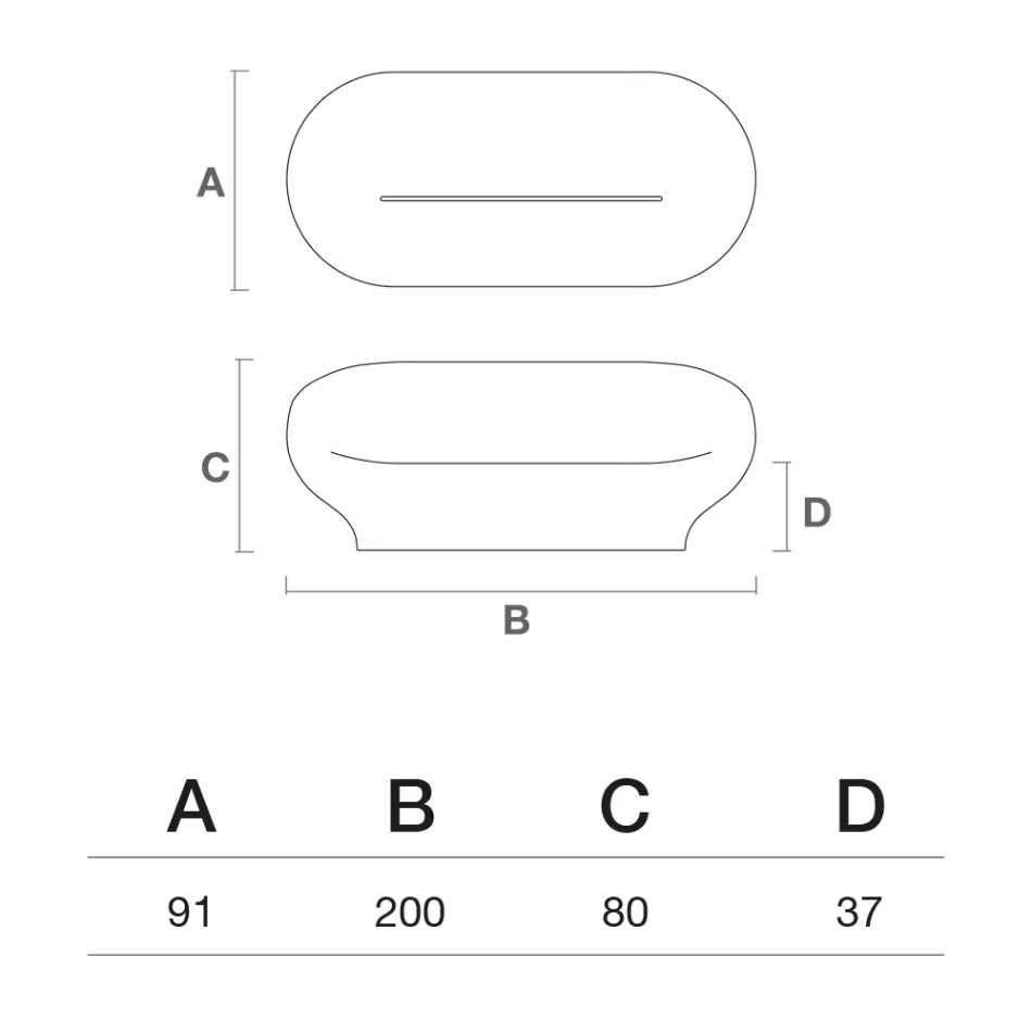Polyeten utomhussoffa finns i olika färger - Handduk Viadurini