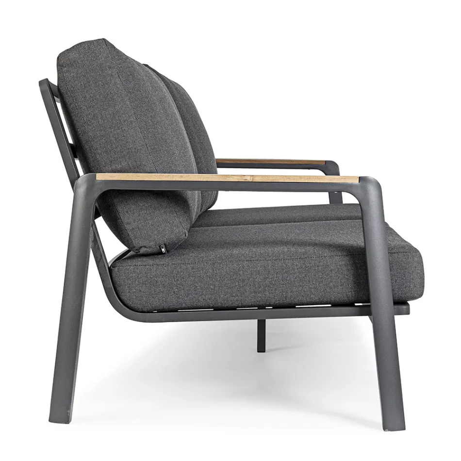 Utomhussoffa i tyg med aluminiumstruktur, Homemotion - Cara Viadurini