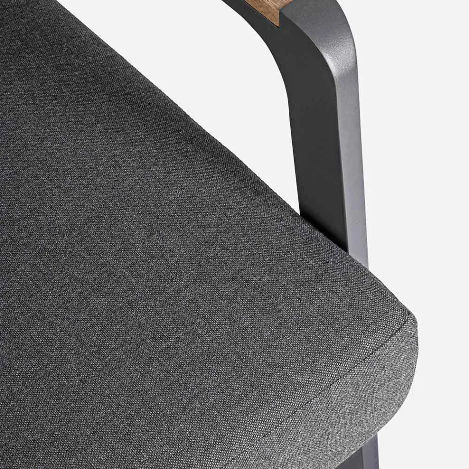 Utomhussoffa i tyg med aluminiumstruktur, Homemotion - Cara Viadurini