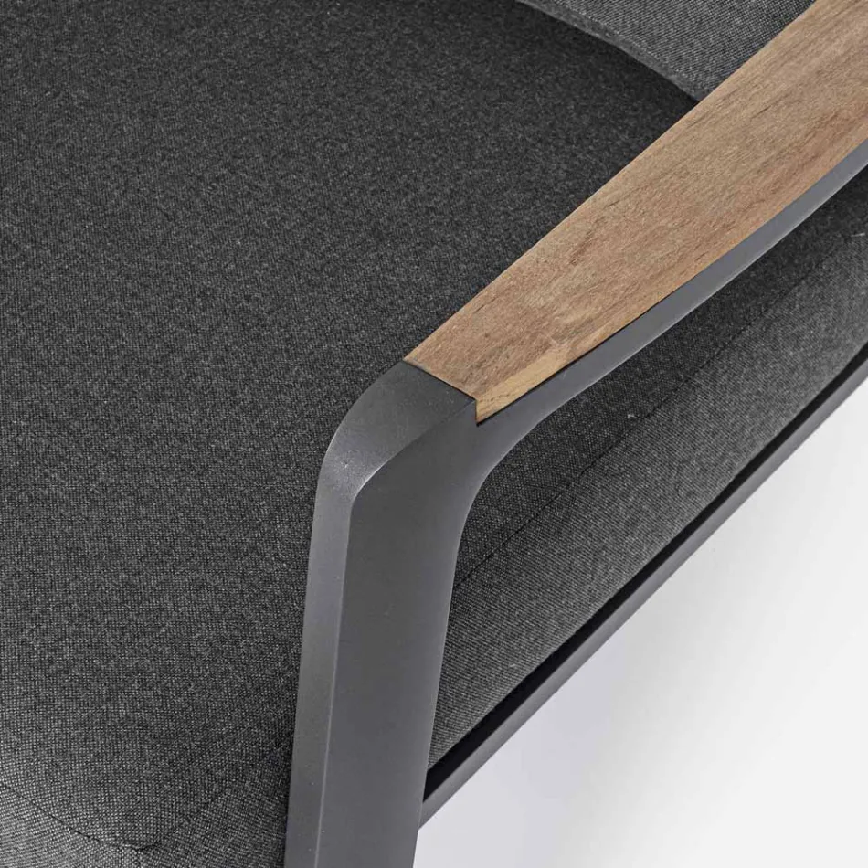 Utomhussoffa i tyg med aluminiumstruktur, Homemotion - Cara Viadurini