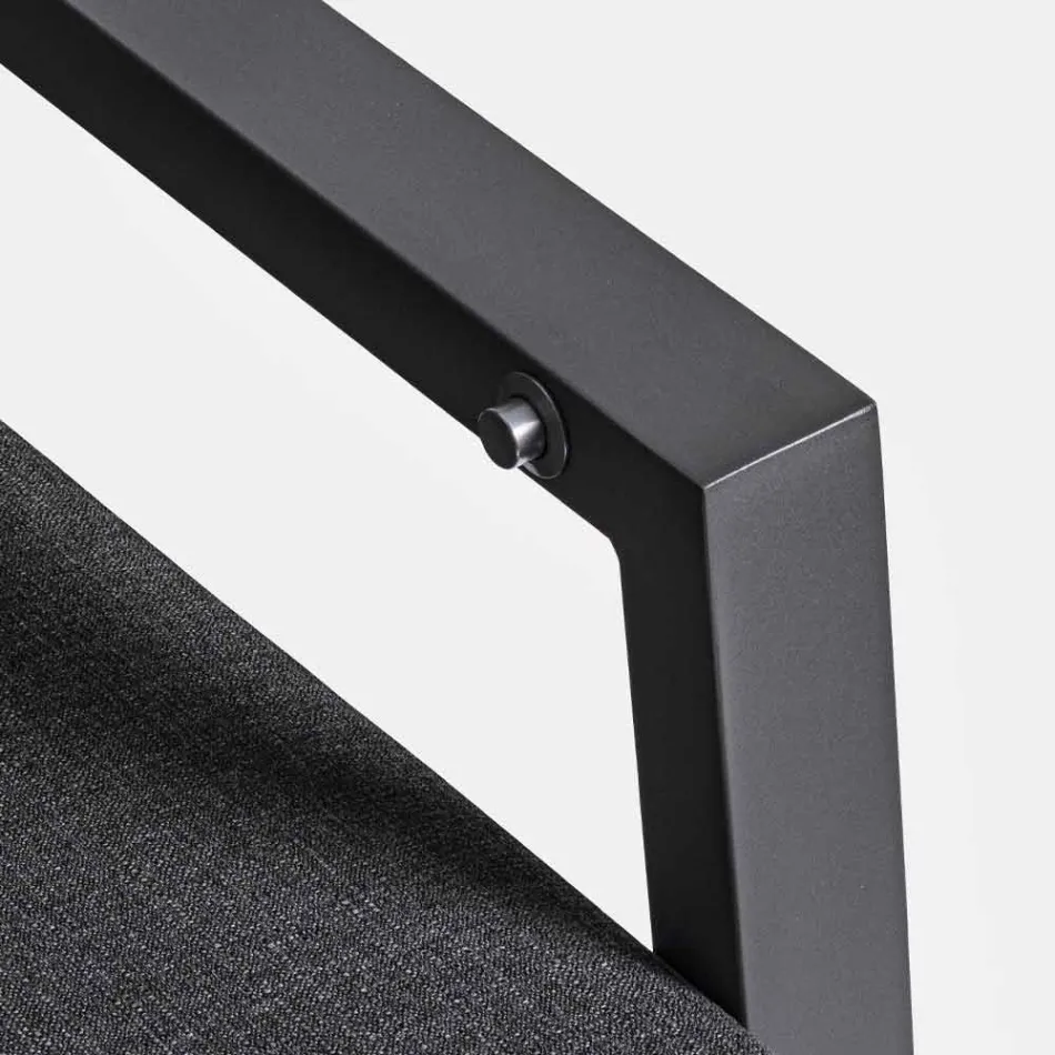 Utomhussoffa i tyg och aluminium med lutande ryggstöd - Nathy Viadurini