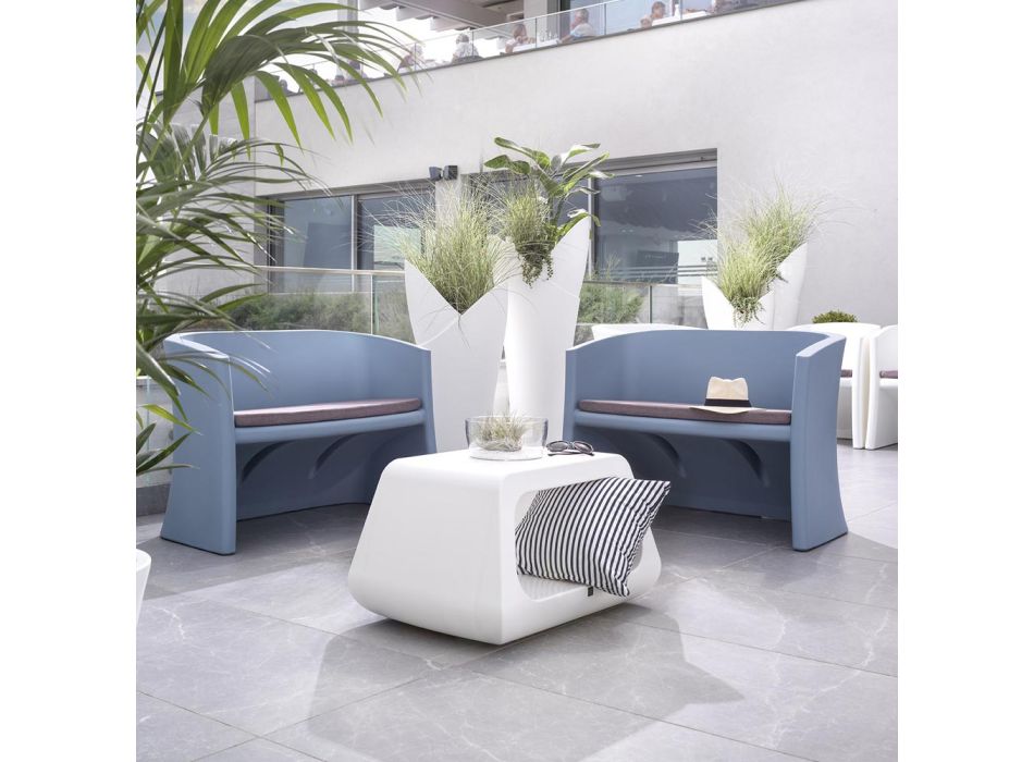 2-sits trädgårdssoffa i färgad polyeten Tillverkad i Italien - Gomez Viadurini