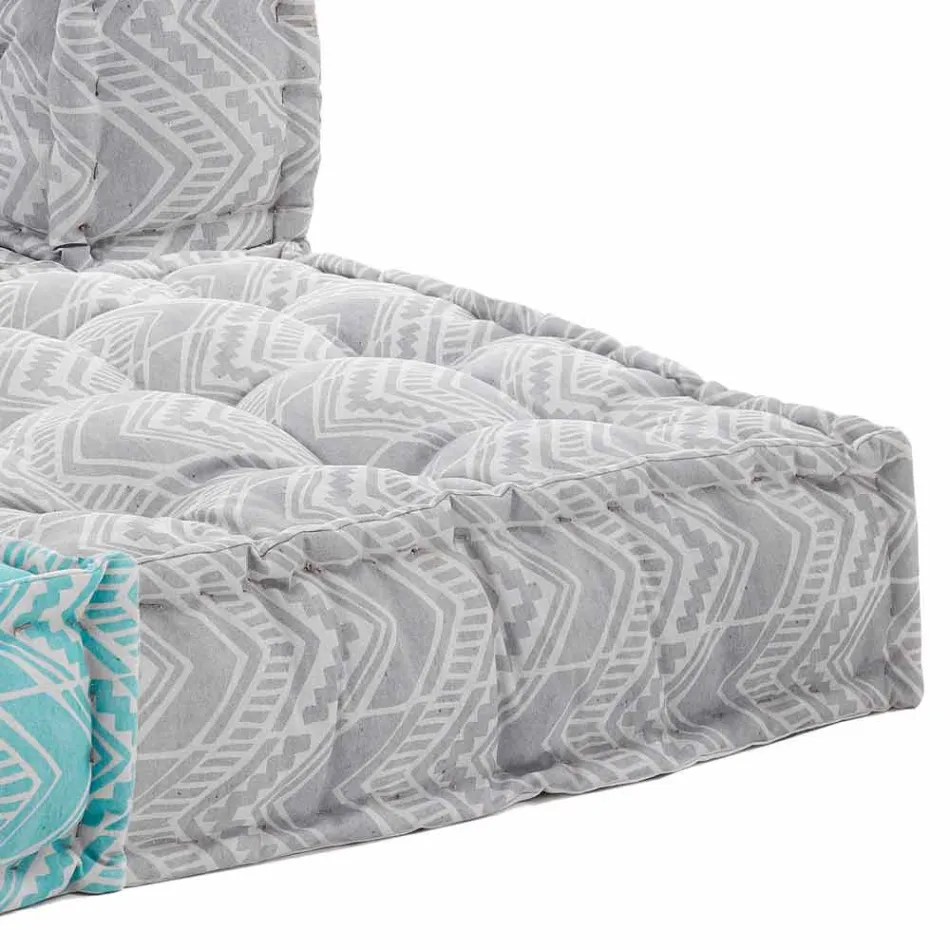 Etnisk trädgårdssoffa med två platser i vattenavvisande tyg - Shamo Viadurini