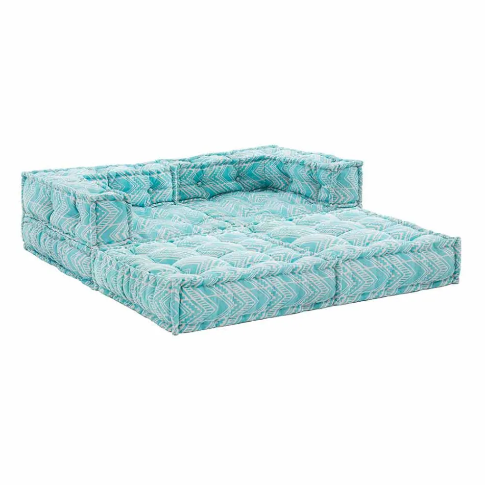 Etnisk trädgårdssoffa med två platser i vattenavvisande tyg - Shamo Viadurini