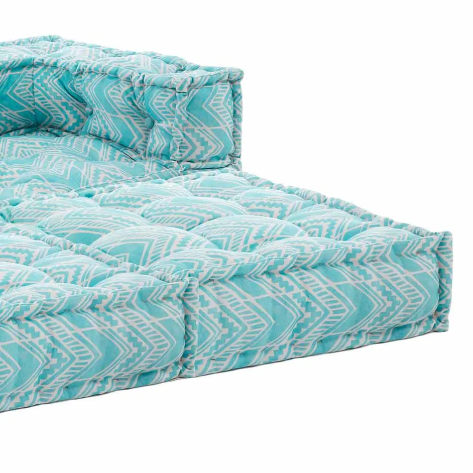 Etnisk trädgårdssoffa med två platser i vattenavvisande tyg - Shamo Viadurini