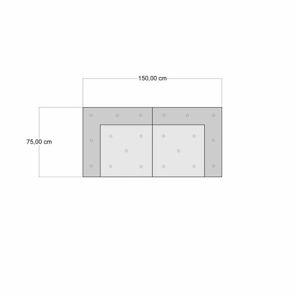 Två sitsig etnisk trädgårdsoffa i vattenavvisande tyg - Shamo Viadurini