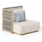 Modulär trädgårdssoffa med låg trästruktur Tillverkad i Italien - Rubik Viadurini