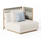 Modulär trädgårdssoffa med låg trästruktur Tillverkad i Italien - Rubik Viadurini