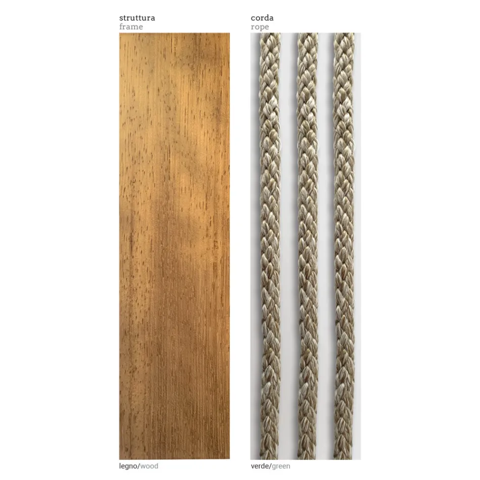 Modulär trädgårdssoffa med låg trästruktur Tillverkad i Italien - Rubik Viadurini